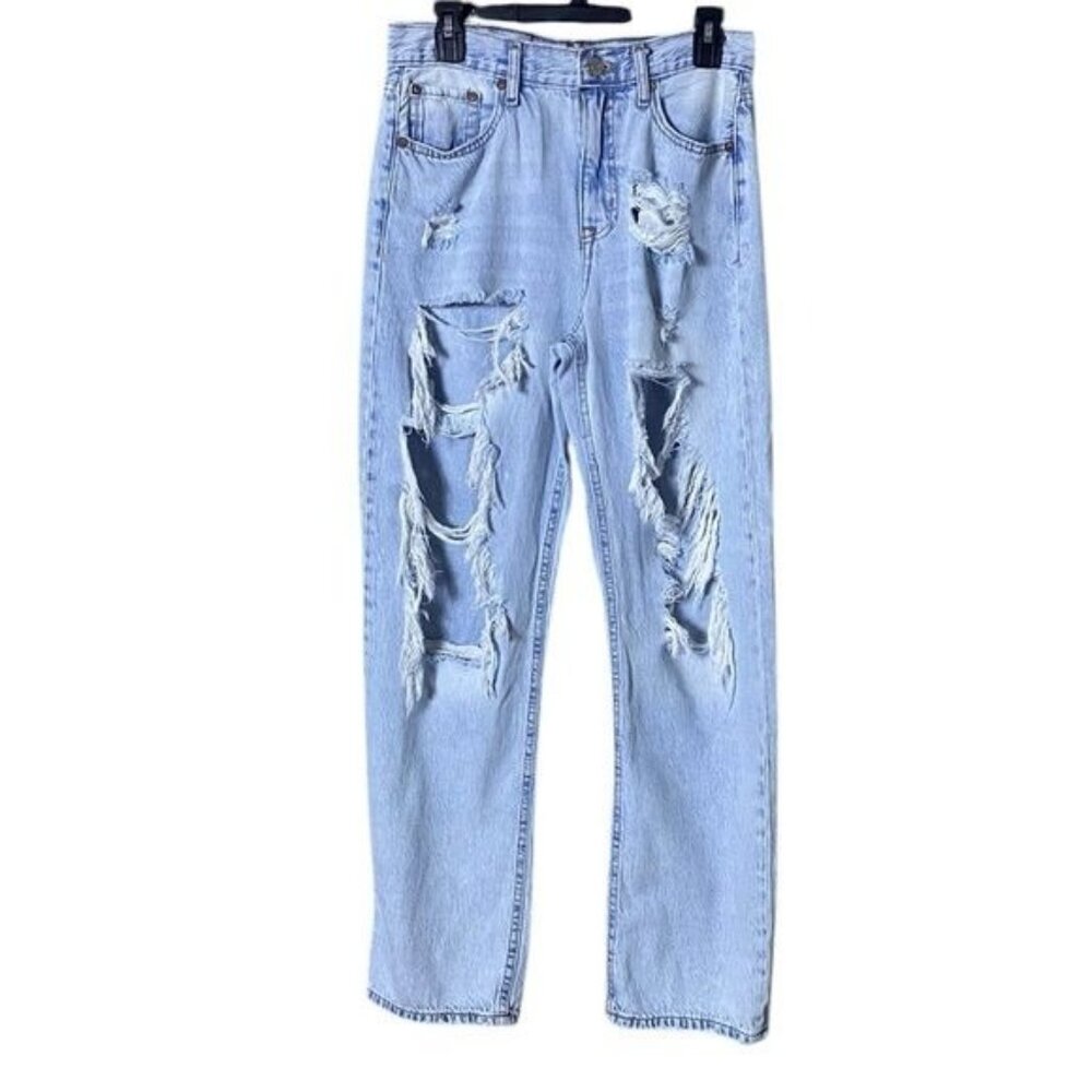 Aeropostale Womens Baggy Jeans Size 8 Skater Streetwear Indie Scandi Destroyed‎
